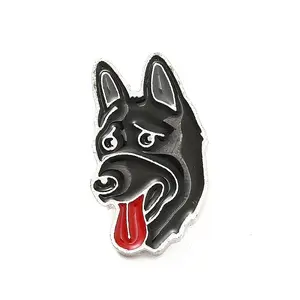 Dog Enamel Pin with Brass Butterfly Clutches