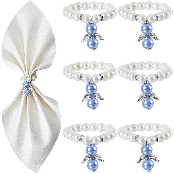 Glass Pearl Beaded Napkin Rings