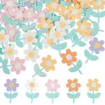 50Pcs 5 Colors Flower Polyester Embroidery Costume Accessories