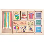 Birthday Theme Wooden Stamp Sets