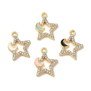 Rack Plating Alloy Rhinestone Pendants
