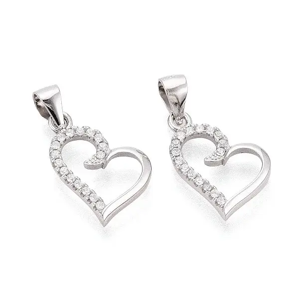 925 Sterling Silver Micro Pave Clear Cubic Zirconia Pendants