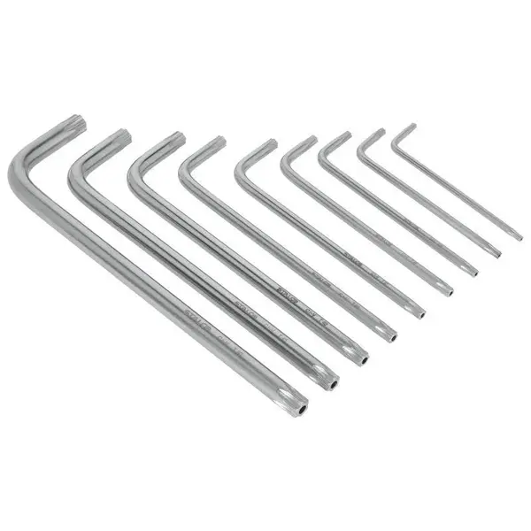 Klíče TORX s otvorem, T10 - T50, dlouhé, STALCO, set 9 ks