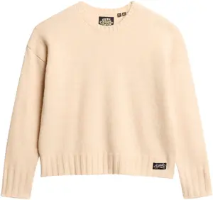 Superdry & Co Sveter 'Essential'  béžová / čierna
