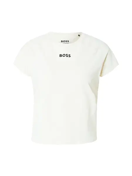 BOSS Tričko 'Elogofit2'  krémová / čierna