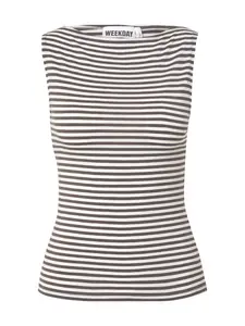 WEEKDAY Top 'Annie'  antracitová / biela