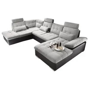 MID.YOU ROHOVÁ SEDAČKA, textil, kompozitní dřevo, černá, barvy stříbra