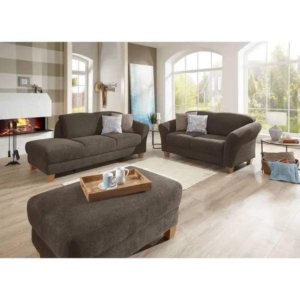 Sit & More DVOUMÍSTNÁ POHOVKA, textil, tmavě hnědá