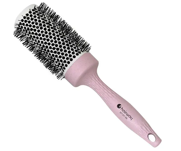 Kulatý kartáč z organického materiálu s nylonovými štětinami Hairway Organica - fialový, 43 mm (07157-06) + dárek zdarma