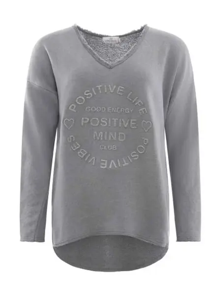 Zwillingsherz Mikina 'Positive Mind'  tmavosivá