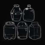 20Pcs 5 Styles PET Plastic Waterproof Self-Adhesive Lace Bottle Stickers