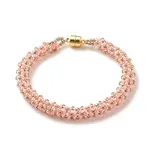 Glass Seed Beaded Bracelet with Brass Magnetic Clasps