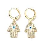 Real 18K Gold Plated Brass Dangle Leverback Earrings