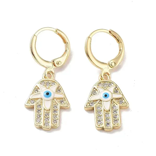 Golden Brass Dangle Leverback Earrings