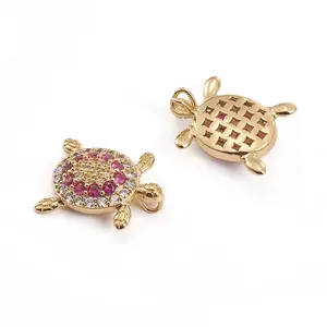 Brass Micro Pave Cubic Zirconia Pendants