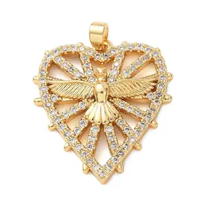 Brass Micro Pave Clear Cubic Zirconia Pendants