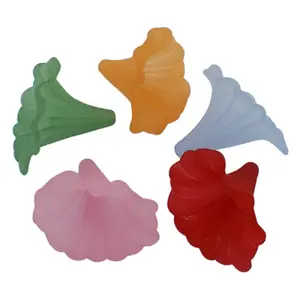 Transparent Frosted Calla Lily Acrylic Beads
