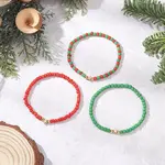 3Pcs Glass Beaded Stretch Bracelets