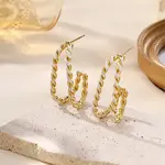 Twist 304 Stainless Steel Enamel Stud Earrings