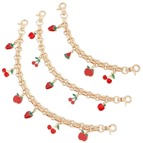 Fruit Alloy Enamel Pendant Purse Chains