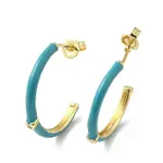 Golden Brass Ring Stud Earrings