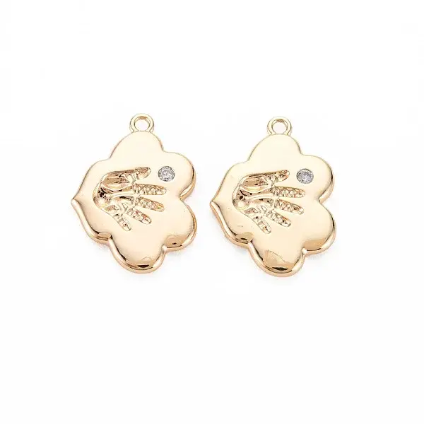 Brass Micro Pave Cubic Zirconia Pendants