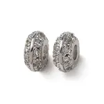 Brass Micro Pave Clear Cubic Zirconia Beads