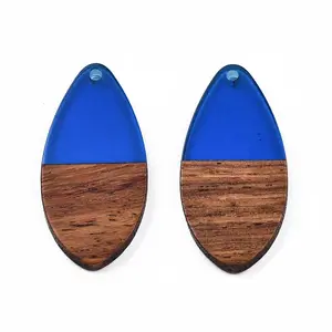 Transparent Resin & Walnut Wood Pendants