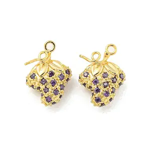 Brass Micro Pave Cubic Zirconia Pendants