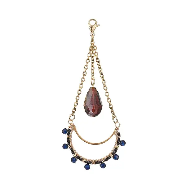 Teardrop Glass Seed & Synthetic Spinel Beads Pendant Decorations