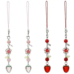 2Pcs Acrylic & Glass Mobile Straps