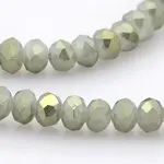 Full Rainbow Plated Faceted Rondelle  Glass Beads Strands