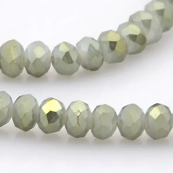 Full Rainbow Plated Faceted Rondelle  Glass Beads Strands