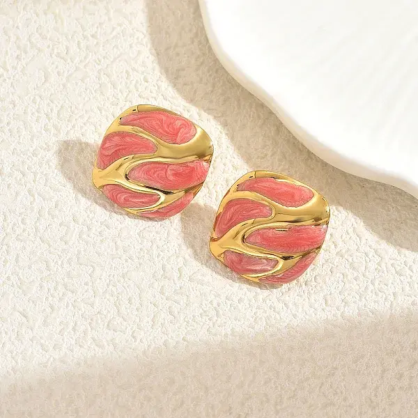 Stainless Steel Square Stud Earrings