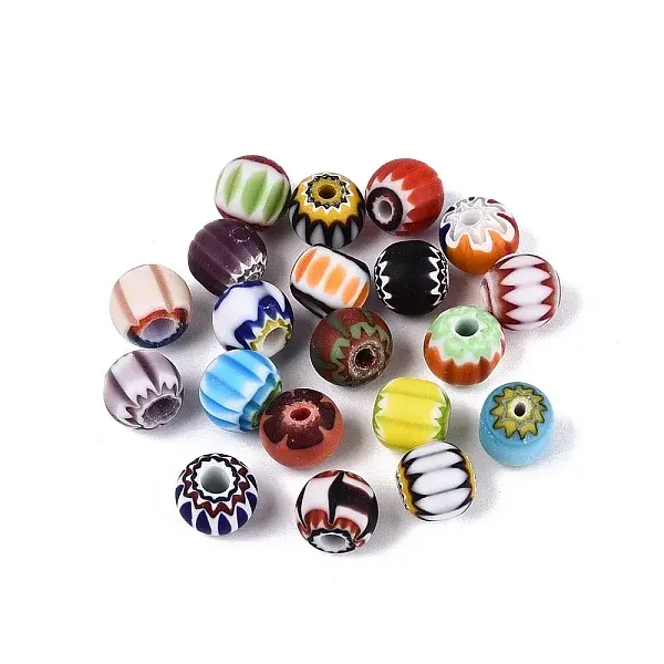 Handmade Millefiori Glass Round Beads