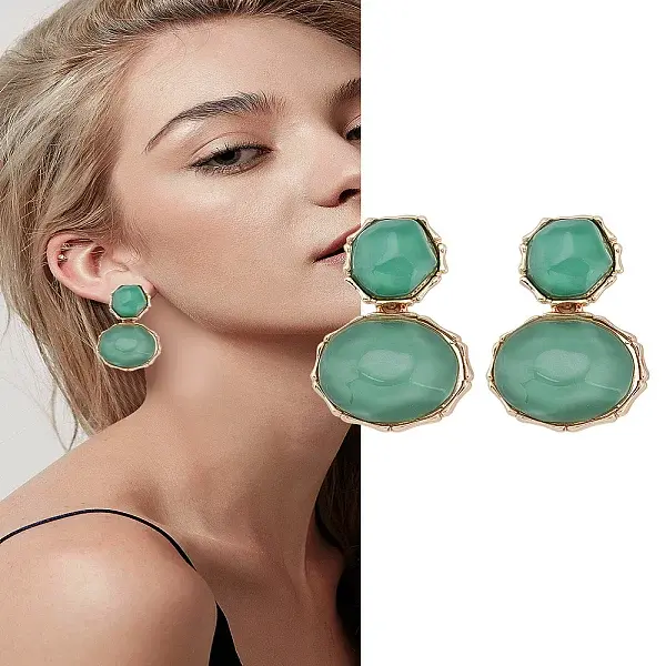 1 Pair Resin Dangle Stud Earrings