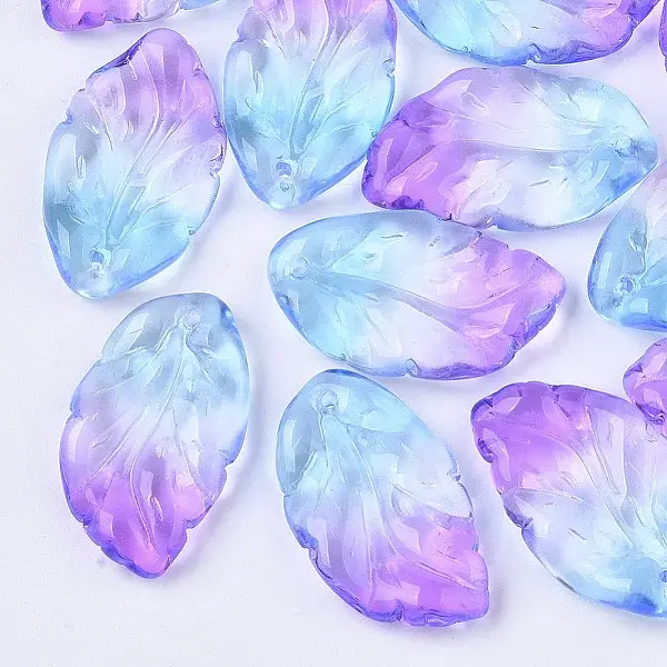 Two Tone Transparent Spray Painted Glass Pendants