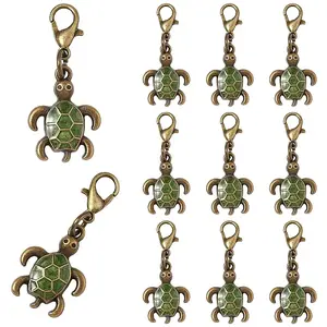 20Pcs Alloy Enamel Tortoise Pendant Decorations