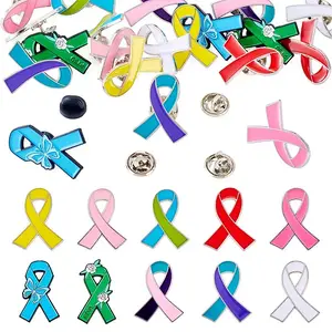 20Pcs 10 Styles Awareness Ribbon Enamel Pin