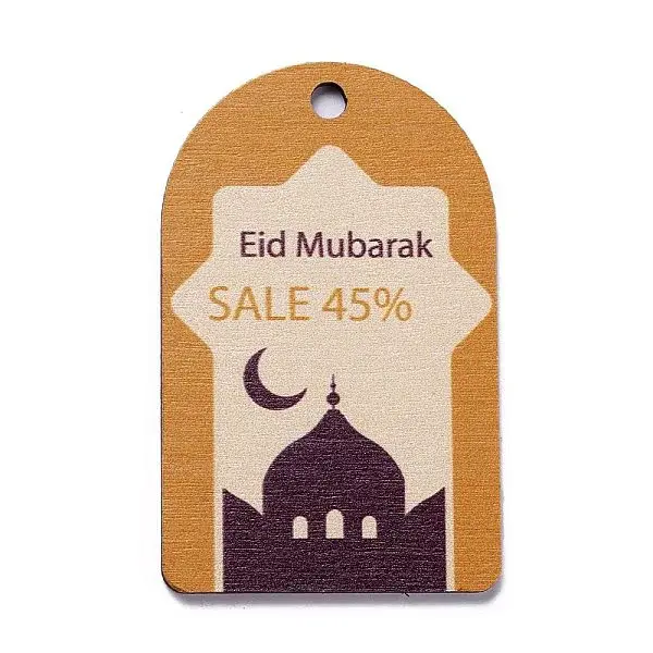 Eid Mubarak Theme Wood Pendants