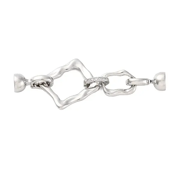 Brass Micro Pave Clear Cubic Zirconia Fold Over Clasps