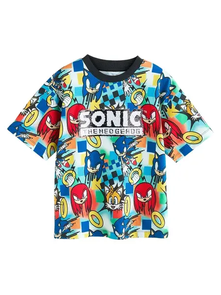 Next Tričko 'Sonic'  modrá / červená / čierna / biela
