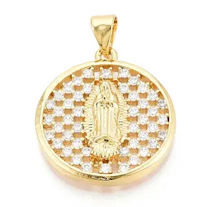 Brass Micro Pave Cubic Zirconia Pendants