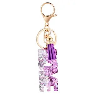 Alloy & Resin Tassel Keychainss