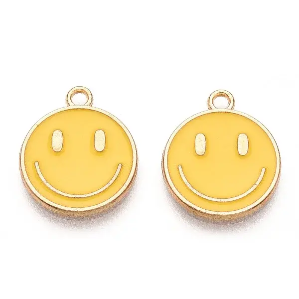 Light Gold Tone Alloy Enamel Pendants