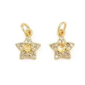 Brass Micro Pave Cubic Zirconia Charms