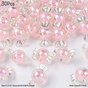 30Pcs Transparent Acrylic Beads