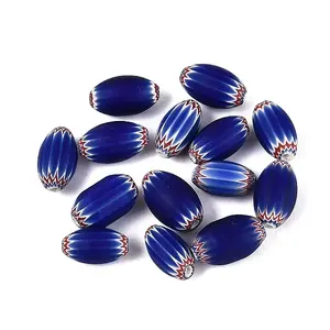 Handmade Millefiori Glass Barrel Beads