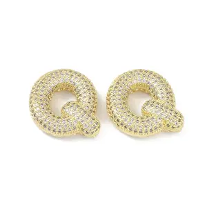 Brass Micro Pave Clear Cubic Zirconia Pendants
