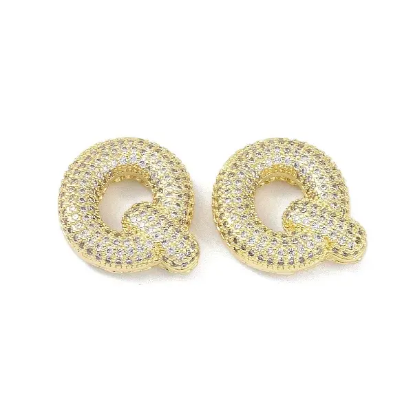 Brass Micro Pave Clear Cubic Zirconia Pendants